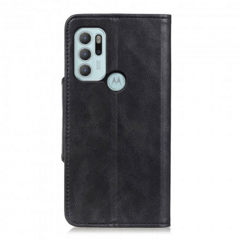 Kožené Puzdro Moto G60S Gombík Z Umelej Kože