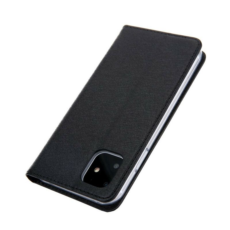 Flipové Puzdro iPhone 11 Kožené Puzdro Hodvábna Textúra S Efektom Kože