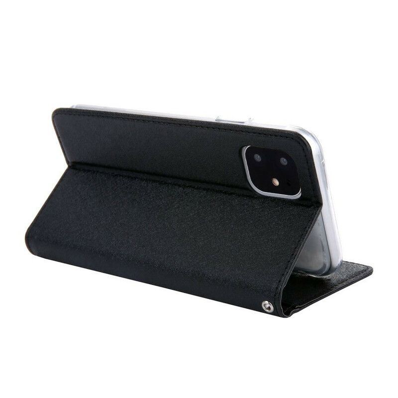 Flipové Puzdro iPhone 11 Kožené Puzdro Hodvábna Textúra S Efektom Kože