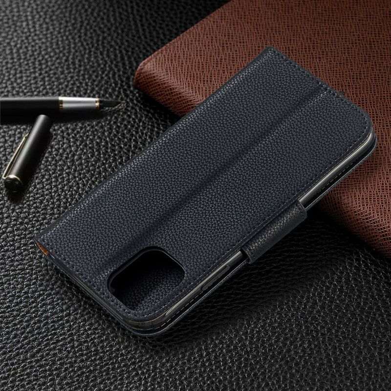 Kožené Puzdro iPhone 11 Farebný Kožený Remienok Z Liči