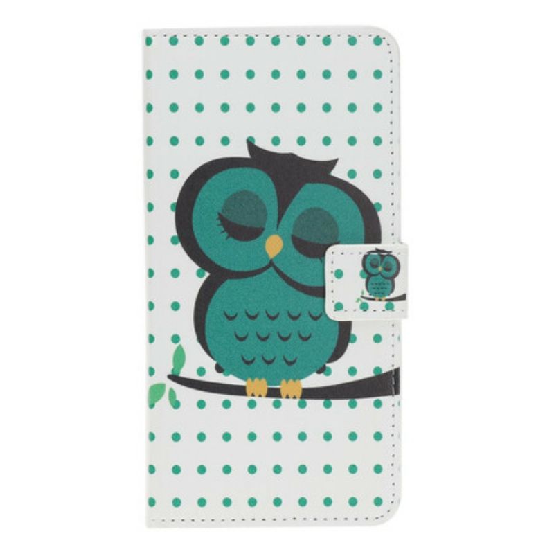 Kožené Puzdro iPhone 11 Spiaca Sova