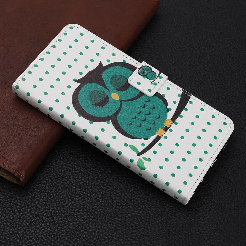 Kožené Puzdro iPhone 11 Spiaca Sova
