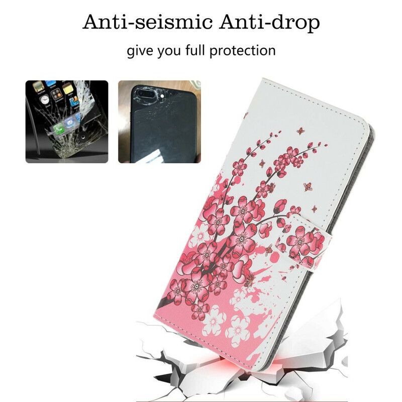 Kožené Puzdro iPhone 11 Tropické Kvety