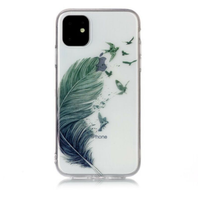 Kryt iPhone 11 Bezšvové Farebné Pierko