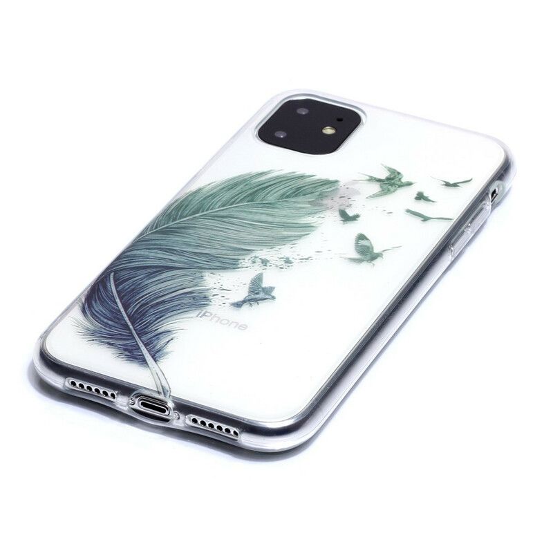 Kryt iPhone 11 Bezšvové Farebné Pierko