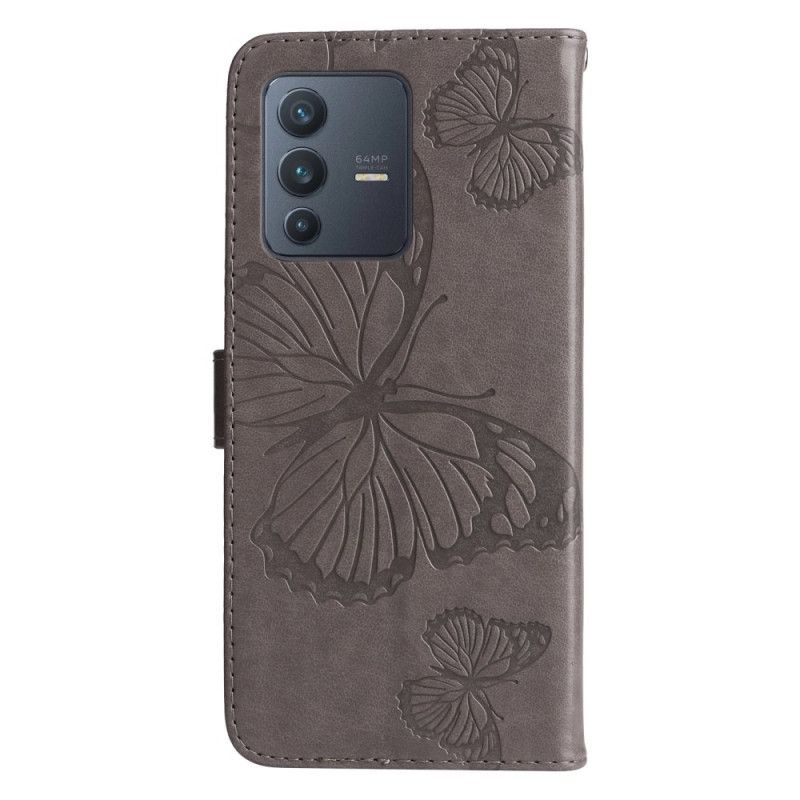 Kožené Puzdro Vivo V23 5G Obrie Motýle