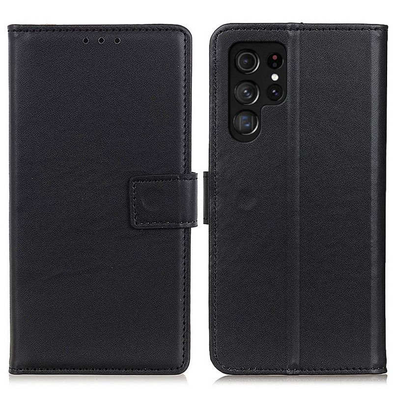 Kožené Puzdro Samsung Galaxy S22 Ultra 5G Obyčajná Umelá Koža