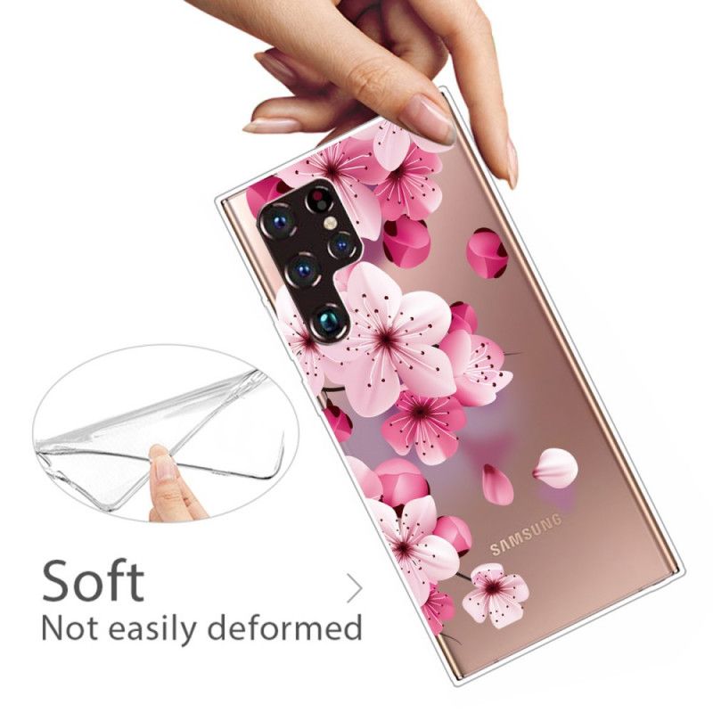 Kryt Samsung Galaxy S22 Ultra 5G Malé Ružové Kvety