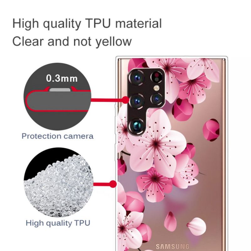 Kryt Samsung Galaxy S22 Ultra 5G Malé Ružové Kvety