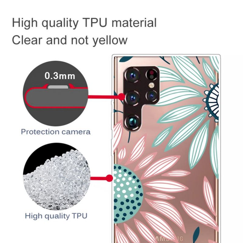Kryt Samsung Galaxy S22 Ultra 5G Transparentný Jeden Kvet