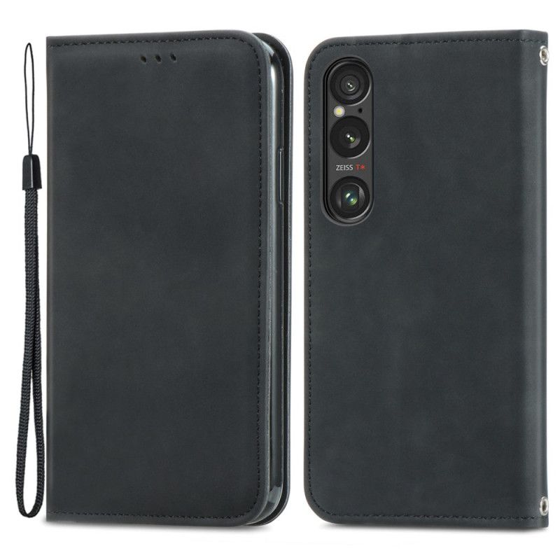 Flipové Puzdro Sony Xperia 1 Vi Kryt Na Mobil Semišový Efekt