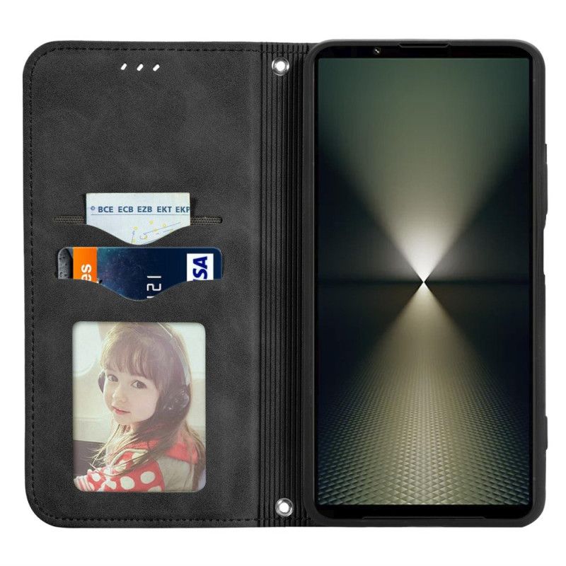 Flipové Puzdro Sony Xperia 1 Vi Kryt Na Mobil Semišový Efekt