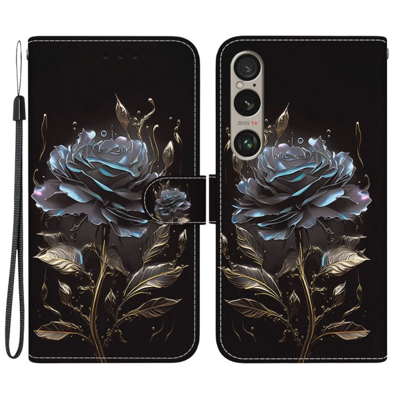 Puzdro Sony Xperia 1 Vi Čierna Ruža S Remienkom