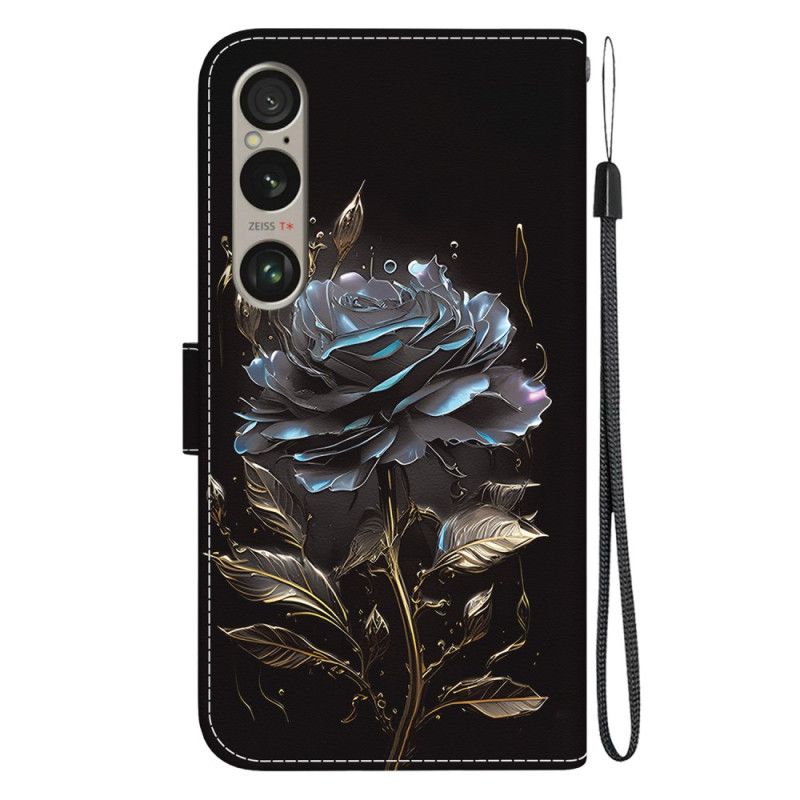 Puzdro Sony Xperia 1 Vi Čierna Ruža S Remienkom