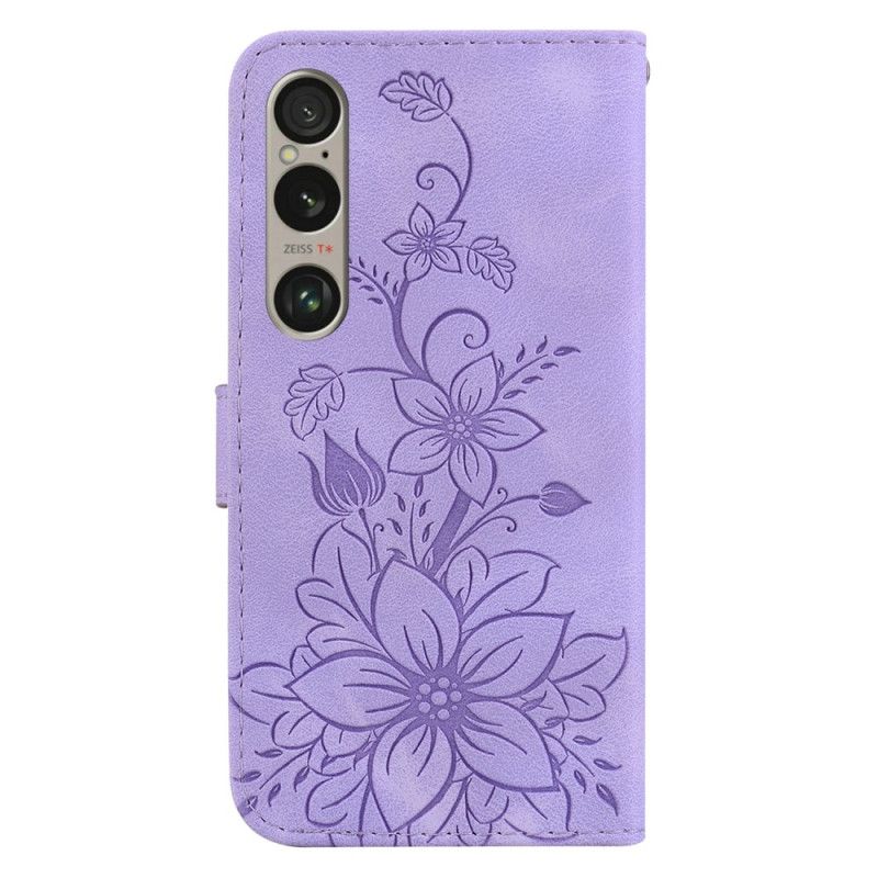 Puzdro Sony Xperia 1 Vi Kvetinový Vzor S Remienkom