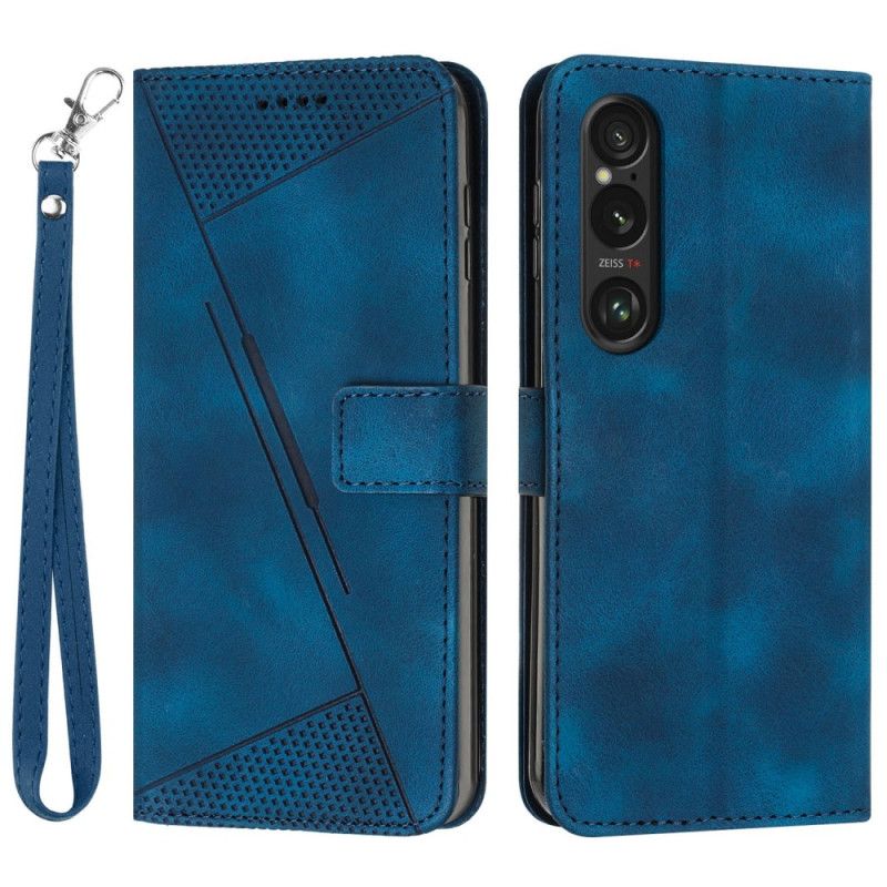 Puzdro Sony Xperia 1 Vi Trojuholníkový Vzor Remienka