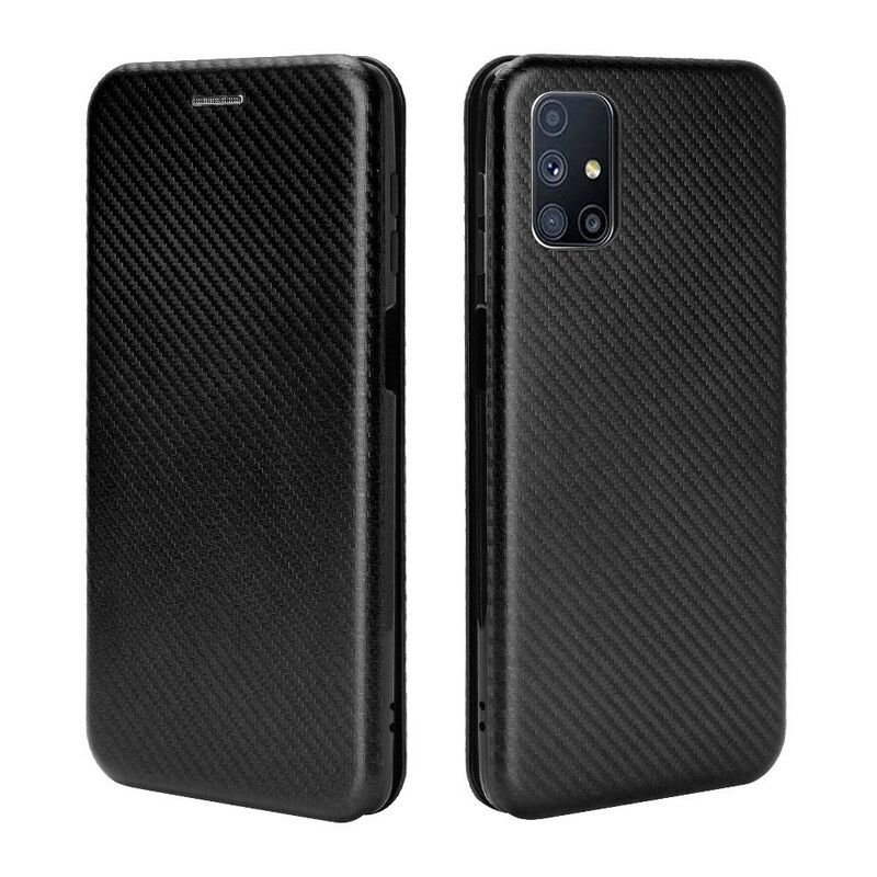 Flipové Puzdro Samsung Galaxy M51 Kožené Puzdro Uhlíkové Vlákno