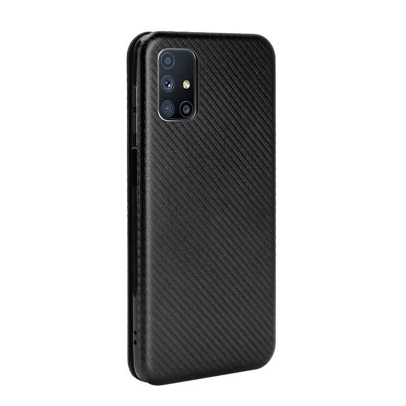 Flipové Puzdro Samsung Galaxy M51 Kožené Puzdro Uhlíkové Vlákno