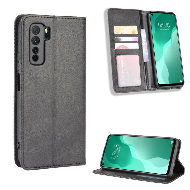 Flipové Puzdro Huawei P40 Lite 5G Kožené Puzdro Štylizovaný Efekt Vintage Kože