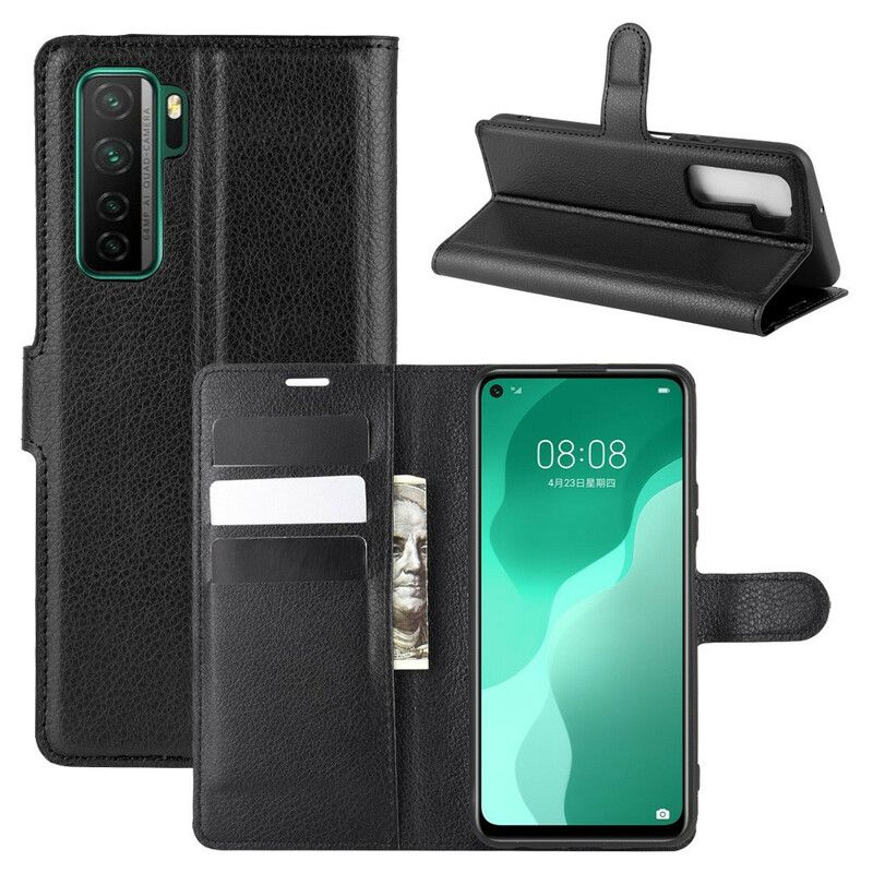 Kožené Puzdro Huawei P40 Lite 5G Klasická Liči Z Umelej Kože