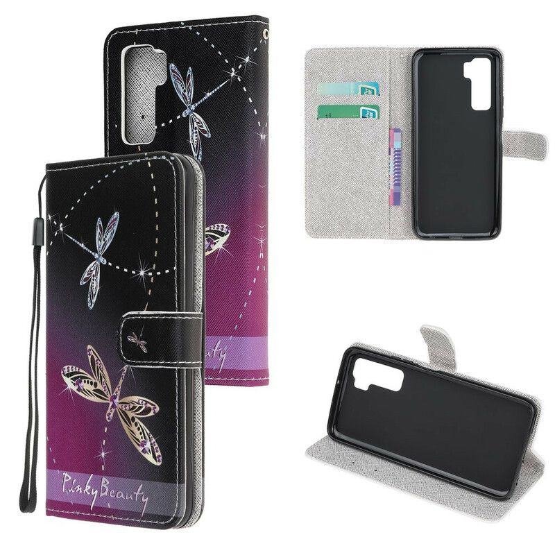 Kožené Puzdro Huawei P40 Lite 5G Strappy Vážky