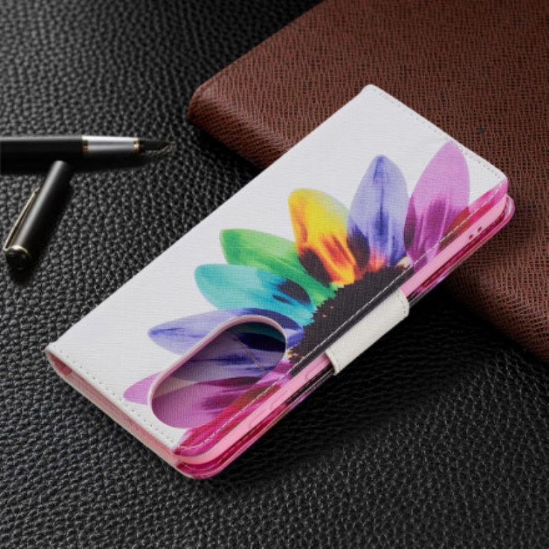 Kožené Puzdro Huawei P50 Akvarelový Kvet
