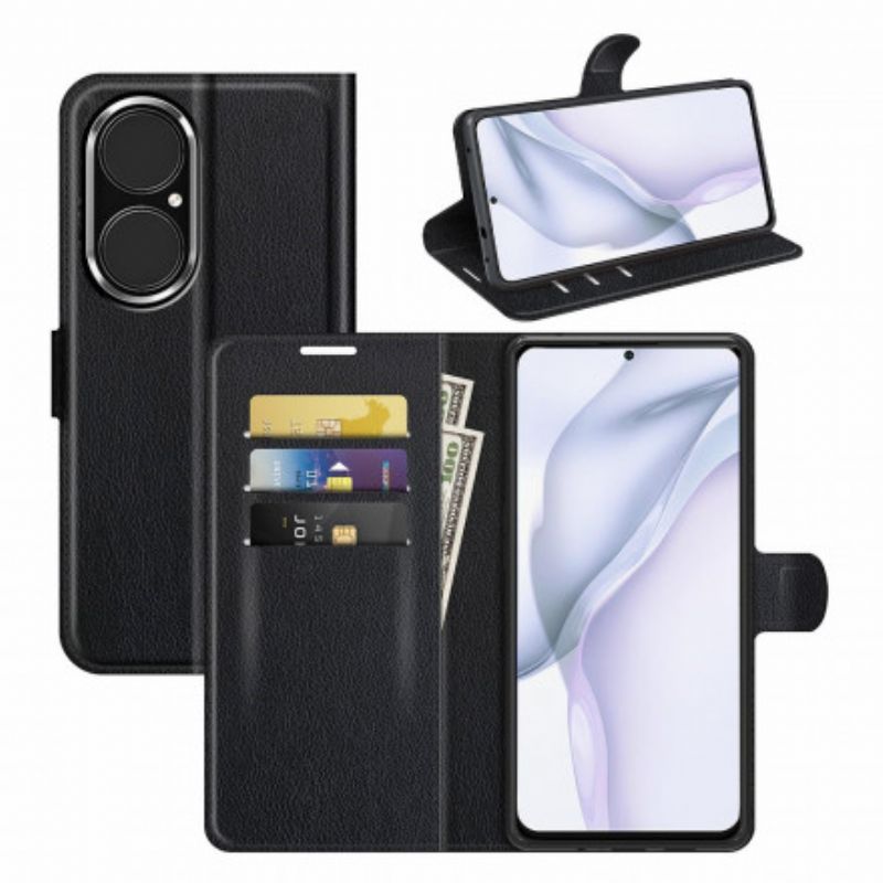 Kožené Puzdro Huawei P50 Klasický Štýl Kože Litchi