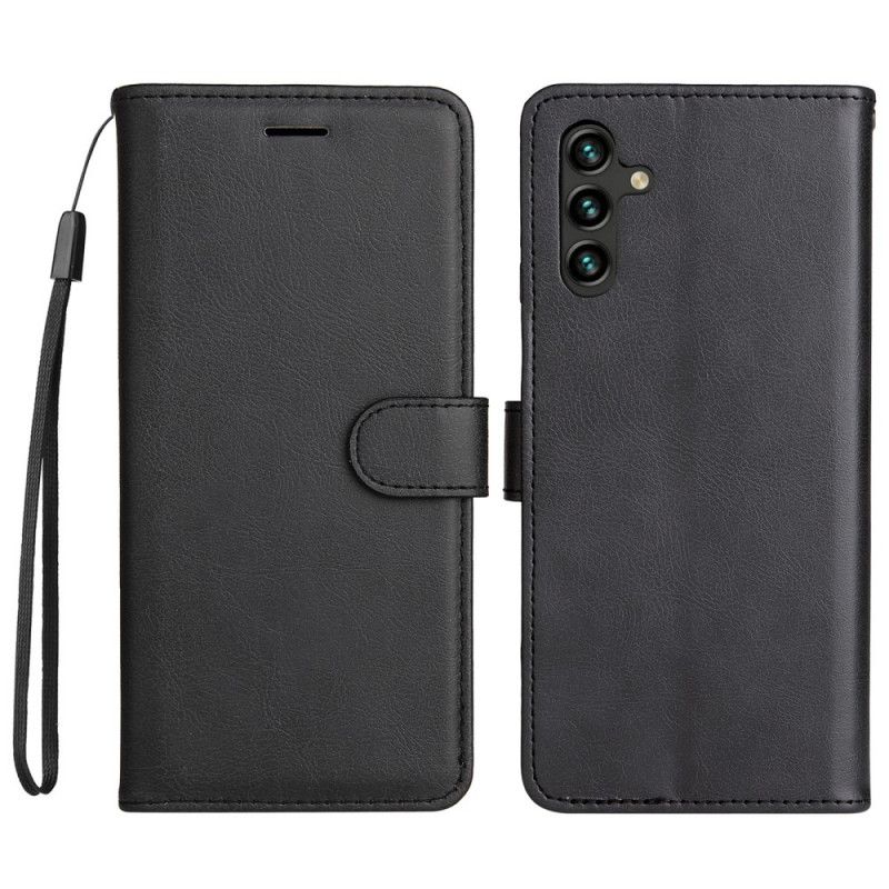 Kožené Puzdro Samsung Galaxy A13 5G / A04s Jednofarebný Remienok Série