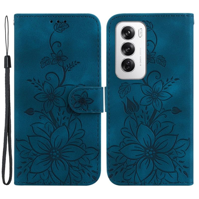Kožené Puzdro Oppo Reno 12 5g Kryt Na Mobil Kvety Ľalie