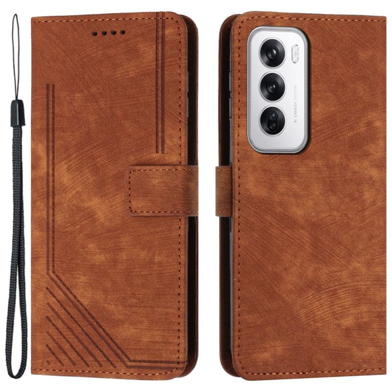 Puzdro Oppo Reno 12 5g Pečiatkované Riadky