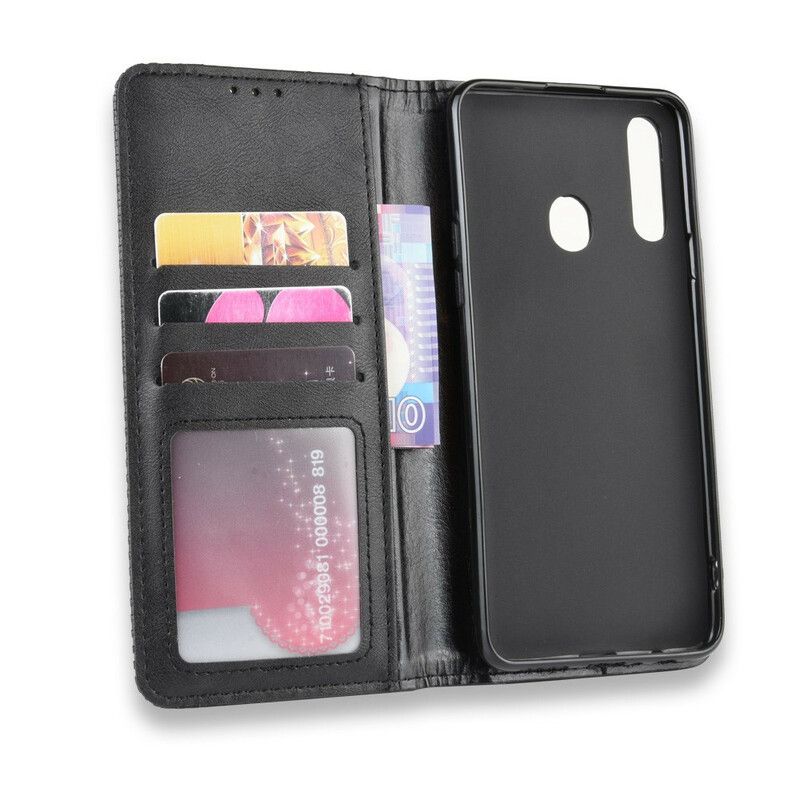 Flipové Puzdro Samsung Galaxy A20s Kožené Puzdro Štylizovaný Efekt Vintage Kože