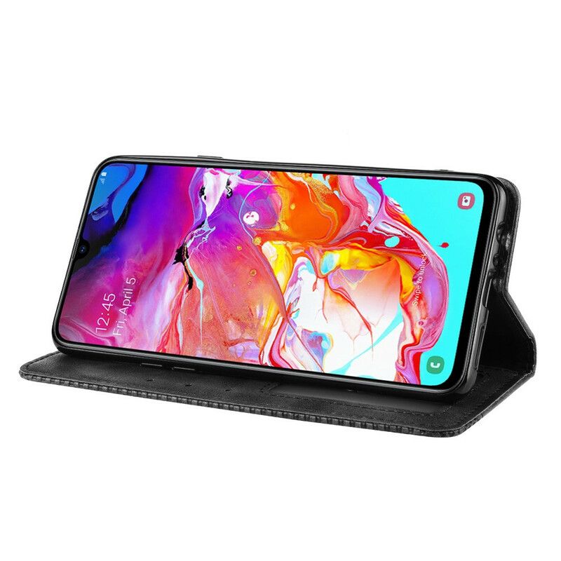 Flipové Puzdro Samsung Galaxy A20s Kožené Puzdro Štylizovaný Efekt Vintage Kože