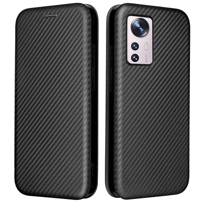 Flipové Puzdro Xiaomi 12 Pro Kožené Puzdro Farebný Uhlíkový Silikón