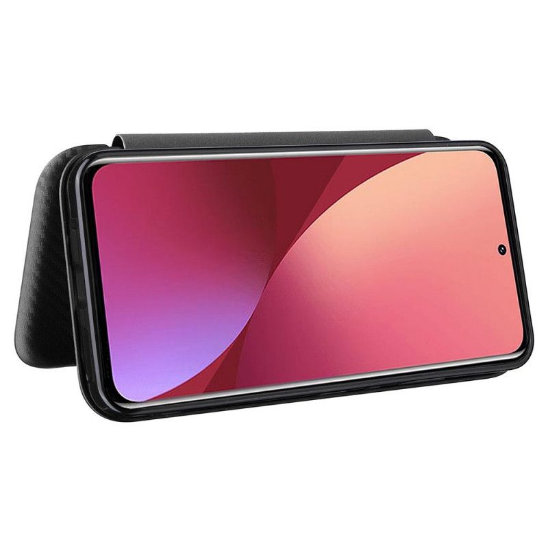 Flipové Puzdro Xiaomi 12 Pro Kožené Puzdro Farebný Uhlíkový Silikón