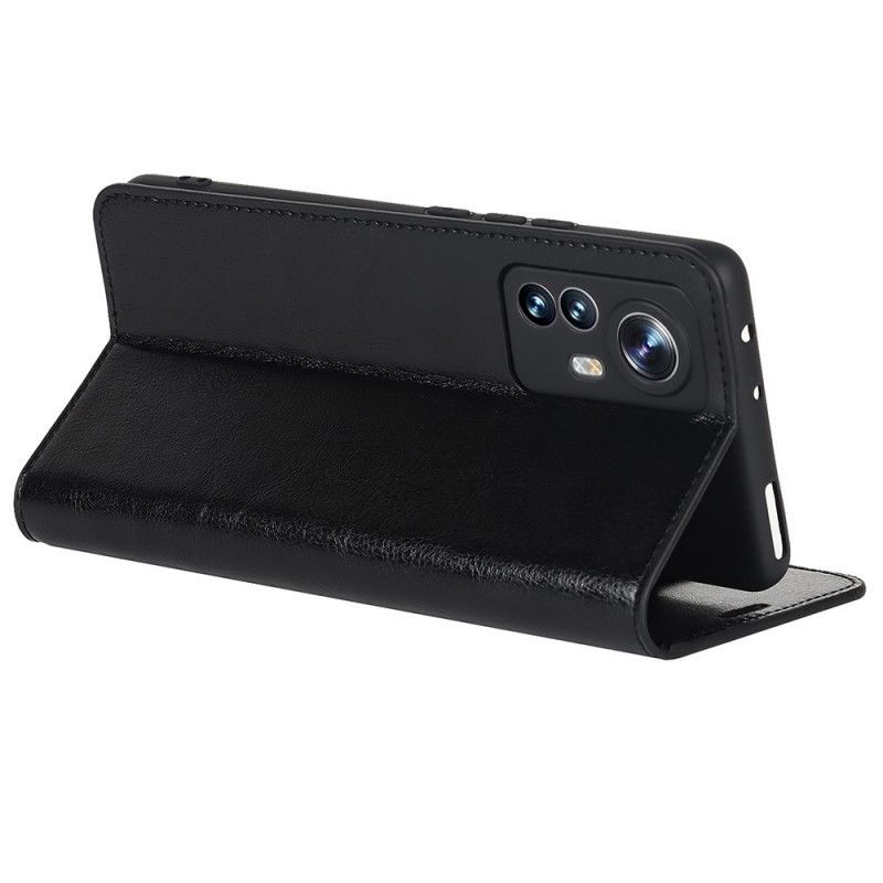 Flipové Puzdro Xiaomi 12 Pro Kožené Puzdro Pravá Koža