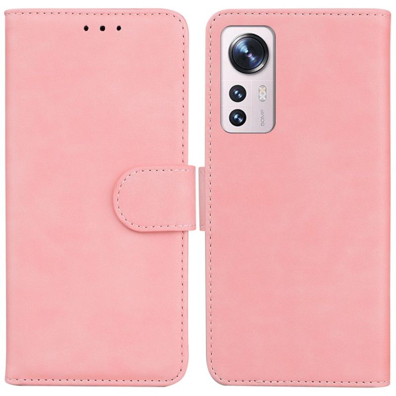 Flipové Puzdro Xiaomi 12 Pro Obyčajná Koža