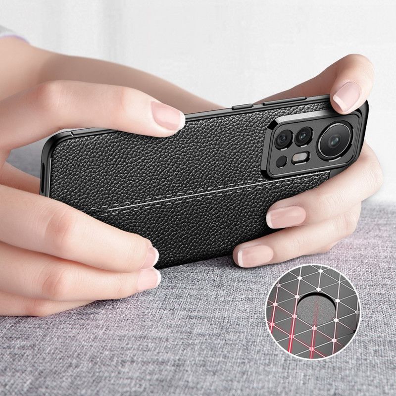 Kryt Xiaomi 12 Pro Efekt Dvojitej Kože Litchi