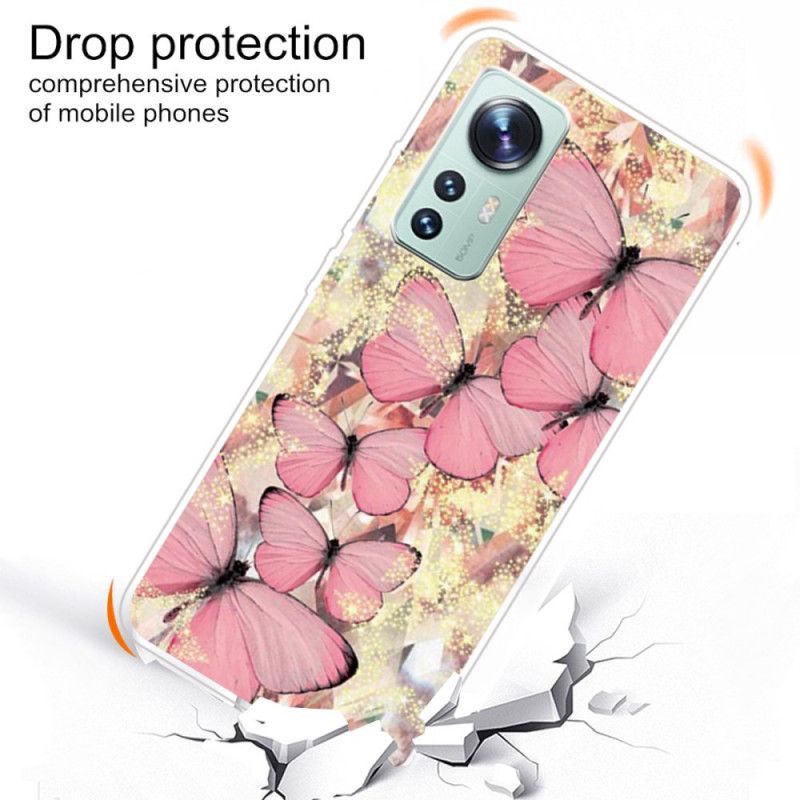 Kryt Xiaomi 12 Pro Silikónové Motýle