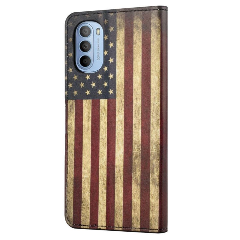 Kožené Puzdro Moto G41 / G31 Vlajka Usa