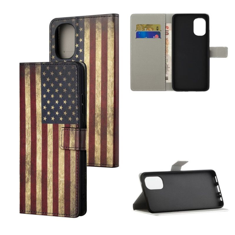 Kožené Puzdro Moto G41 / G31 Vlajka Usa