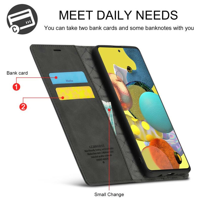 Flipové Puzdro Samsung Galaxy A51 Kožené Puzdro Kožený Efekt Lc.imeeke