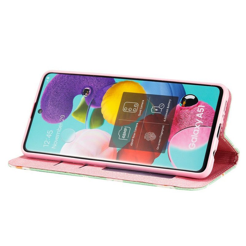 Flipové Puzdro Samsung Galaxy A51 Kožené Puzdro Sedmokrásky Z Umelej Kože