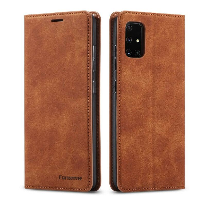 Kožené Puzdro Samsung Galaxy A51 Kožený Efekt Forwenw