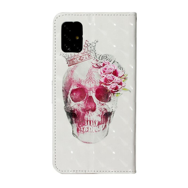 Kožené Puzdro Samsung Galaxy A51 Kráľovská Lebka