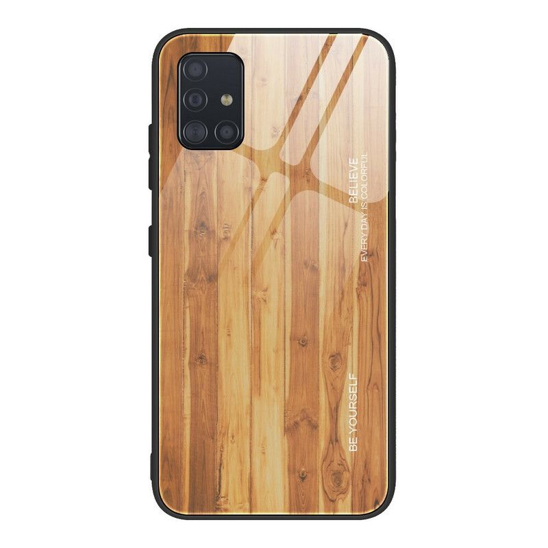 Kryt Samsung Galaxy A51 Drevené Dizajnové Tvrdené Sklo