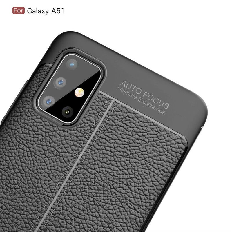Kryt Samsung Galaxy A51 Efekt Dvojitej Kože Litchi