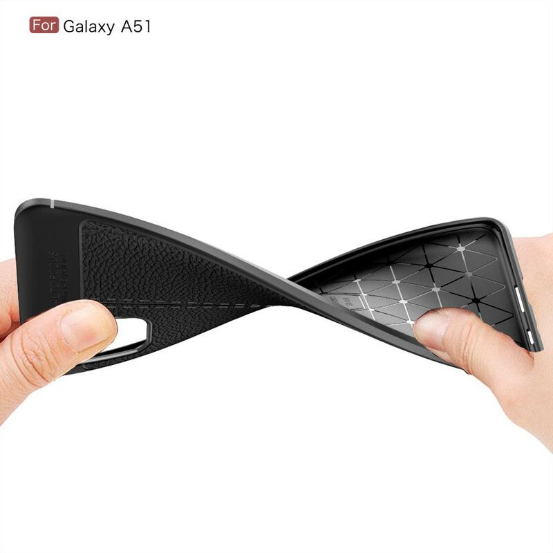 Kryt Samsung Galaxy A51 Efekt Dvojitej Kože Litchi