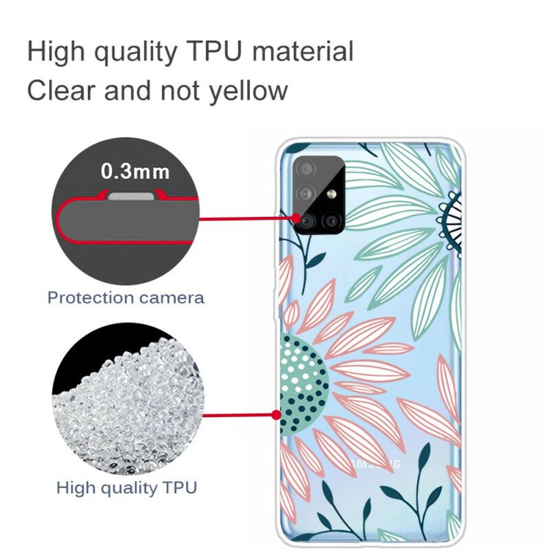 Kryt Samsung Galaxy A51 Transparentný Jeden Kvet