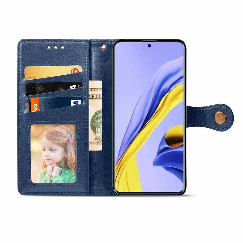 Peňaženkový Kryt Samsung Galaxy A51 Umelá Koža A Vintage Spona