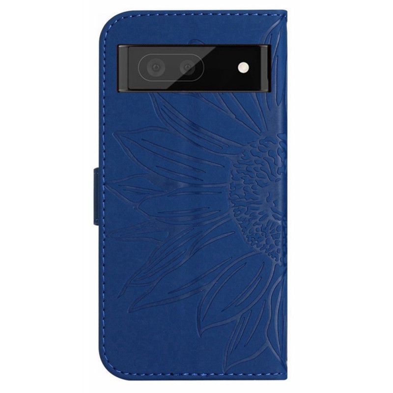 Kožené Puzdro Google Pixel 7A Kvetina So Šnúrkou